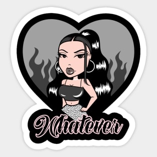 Whatever Girl Doll Light Black v2 Heart Sticker